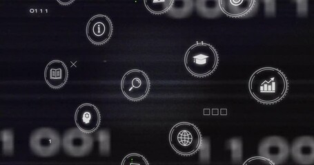 Poster - Animation of network of connections with data over media icons