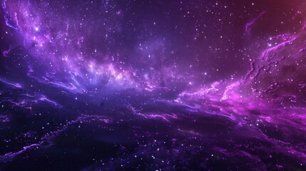 Poster - Purple space stars - stock photo Space stars and nebula as purple abstract background 