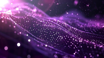 Poster - Digital_purple_particles_wave_and_light_abstra