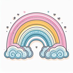 Wall Mural - colorful rainbow illustration isolated on white