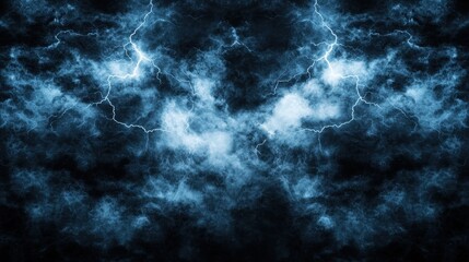 Sticker - Blue Lightning Storm Clouds Background Texture