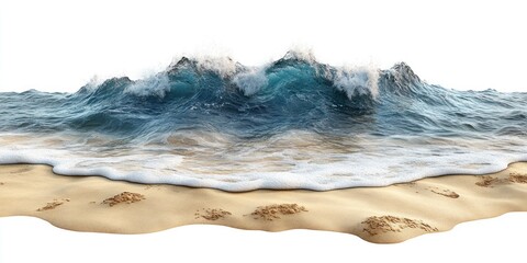 Wall Mural - Ocean Wave Crashing on Sandy Beach