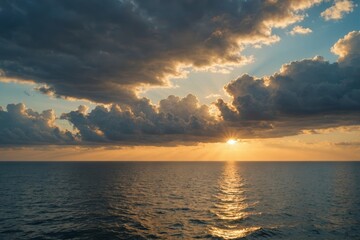 calm weather on sea or ocean with clouds