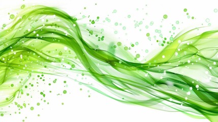 Poster - spring wave background - stock illustration spring wave green splash lines background