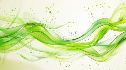 Poster - spring wave background - stock illustration spring wave green splash lines background