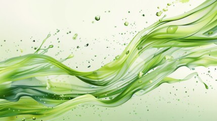 Poster - spring wave background - stock illustration spring wave green splash lines background
