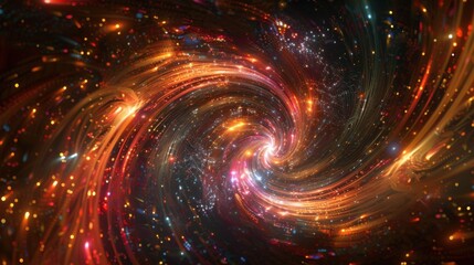 Poster - Stars explosion - abstract illustration - stock photo Computer generated abstract images that show a lot of colorful lines in a swirl