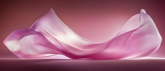 Poster - Abstract Pink Fabric Wave with Light Reflection