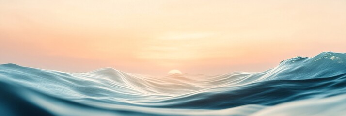 Sticker - Serene sunset over tranquil ocean waves, creating a peaceful atmosphere.