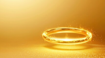 Poster - Golden Ring Abstract Background with Sparkle and Glimmer