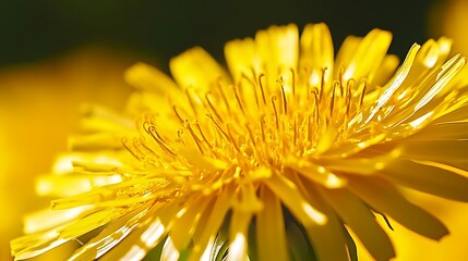 Canvas Print - Close-up of a Vibrant Yellow Dandelion Flower