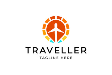 Pin travel logo design