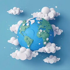 Wall Mural - Flat world ozone day background