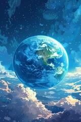 Wall Mural - Flat world ozone day background