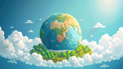 Wall Mural - Flat world ozone day background