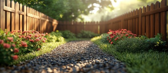 Poster - A Peaceful Path Through a Tranquil Garden