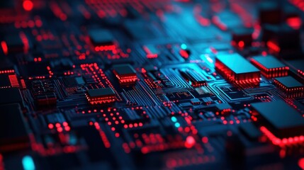 Poster - Abstract Circuit Board Technology Background.