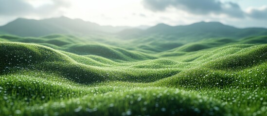 Wall Mural - Rolling Green Hills in a Pastoral Landscape