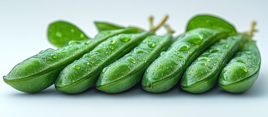 Sticker - Fresh Green Pea Pods with Dew Drops