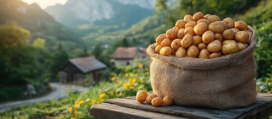 Canvas Print - Potatoes in a sack