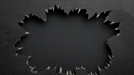 Wall Mural - Torn Black Fabric Texture with Hole Background