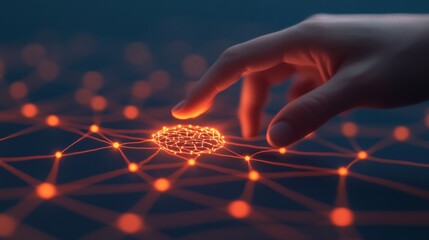 Aufkleber - Fingertip Connecting to Digital Network.