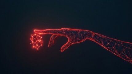 Aufkleber - Digital Hand Reaching for Light.