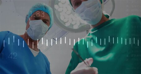 Poster - Animation of data processing over caucasian surgeons during operation