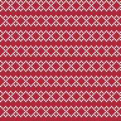 Wall Mural - Red Argyle Fair Isle Seamless Pattern Design