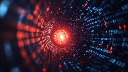 Aufkleber - Binary Code Tunnel Abstract Background.