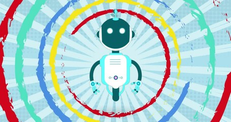 Poster - Animation of robot icon over colourful circles
