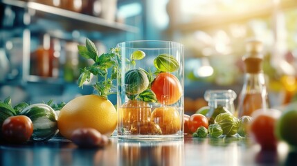 Sticker - Fresh Vegetables in a Glass Jar.