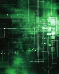 Poster - Digital abstract dark green background for business and technology themes