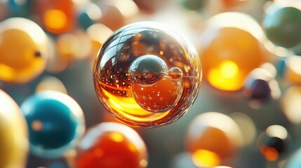 Poster - Abstract Colorful Glass Spheres.