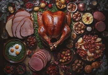 Wall Mural - Thanks giving foods