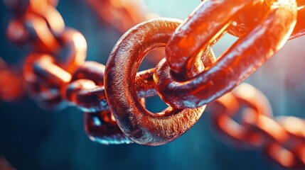 Aufkleber - Closeup of a Rusty Chain Link.