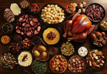 Wall Mural - Thanks giving foods