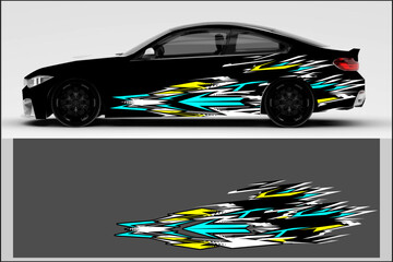 Wall Mural - Vector wrap car design with unique line patterns and bright color combinations