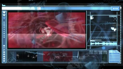 Poster - Animation of data processing over hand touching digital screen