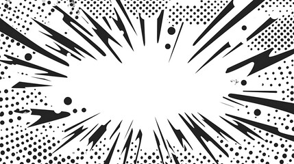 Black and White Radial Burst with Dotted Background