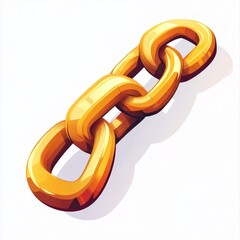 Poster - A close-up of a shiny gold chain with three links against a white background.