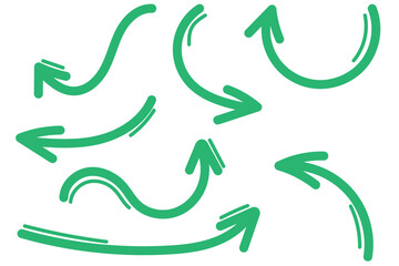 Poster - set of hand drawn vector arrows doodle on white background. design element vector illustration.