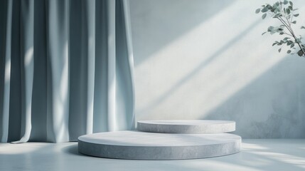 Poster - Abstract podium display scene for showcasing products 3D render