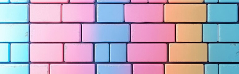 Poster - Abstract pastel colored brick minimalistic background in 3D rendering