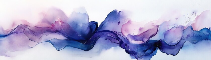 Aufkleber - Abstract fluid art design featuring soft waves of purple and pink hues, creating a serene and elegant visual impact.