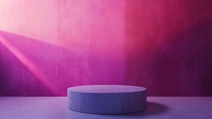 Poster - Minimalist abstract background featuring a pedestal created through 3D illustration and rendering