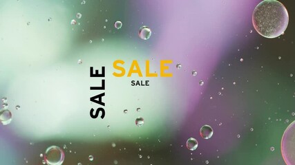 Poster - Animation of sale text over bubbles