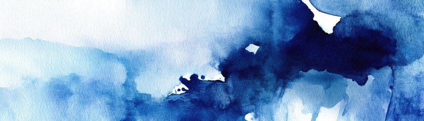 Poster - A stunning watercolor abstract in shades of blue, perfect for conveying calmness and creativity in any design project.