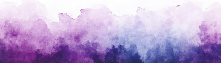 Poster - A beautiful blend of purple and blue watercolor textures creating a calming abstract background for various design needs.