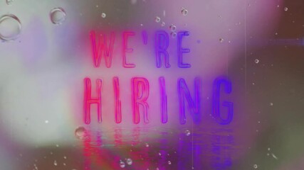Poster - Animation of we're hiring text over bubbles